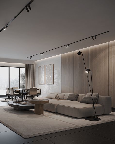 Living Room design Behance Living Room, Minimal Modern Living Room, Living Room Render, Classic Contemporary Living Room, Minimal Living Room Design, Living Room Behance, Living Room Modern Luxury, Minimalism Living Room, Japandi Living Room Design