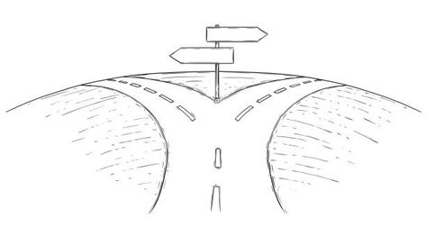 Crossroad Sign, Road Drawing, Sign Drawing, Circle Arrow, Fork In The Road, Arrow Sign, Drawing Journal, Arrow Signs, Butterfly Drawing