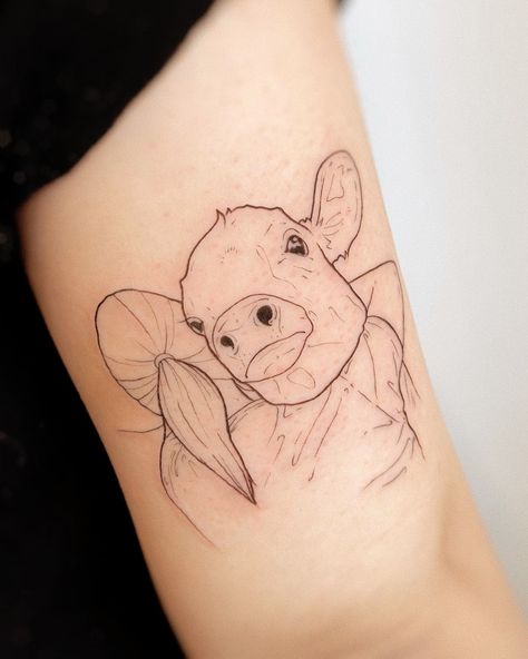 Fine Line Tattoo, Line Tattoo, Fine Line Tattoos, Line Tattoos, Tattoo Inspo, Fine Line, Cow, Tattoos