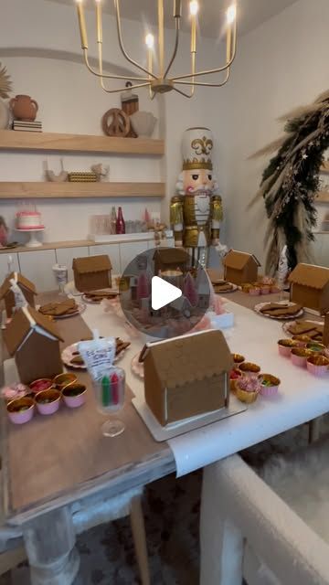 Shahla Sandoval on Instagram: "Where are all the December babies at?! This gingerbread house decorating party was one of my faves. My friend @caliyorker always threw a gingerbread house decorating party for her daughter so I leaned on her for all the tips.

Save this post to host your own gingerbread house decorating night-

🩷 Premade gingerbread houses are the way to go. I get ours from Costco. Open them the night prior because I almost always get a broken one. 
🩷 Use gift wrapping as a runner or to wrap the table. It looks nicer than disposable tablecloth and helps with cleanup. 
🩷 Have a roll of cellophane handy to wrap up the houses so they can transport home in one piece. 
🩷 Use paper cups to corral sprinkles, candy etc for each person 
🩷 I set up a bar cart with extra candy, mar Gingerbread House Decorating Party, Gingerbread House Decorating, Disposable Tablecloth, December Baby, Decorating Party, Gingerbread House Decorations, Gingerbread Houses, House Decorating, Paper Cups