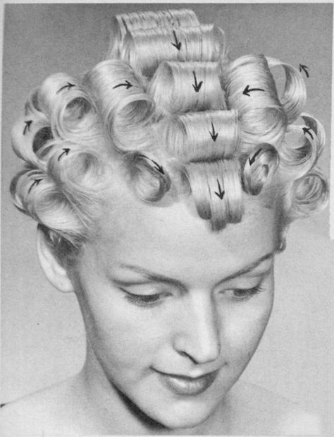 1950s Curls, Vintage Hairstyles For Short Hair, Flapper Bob, 50s Love, Hair Rollers Tutorial, Vintage Short Hair, Vintage Hairstyles Tutorial, Vintage Curls, 50s Hairstyles