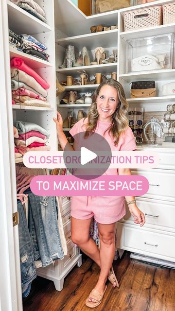 Jill Koch 🩷 Easy Cleaning, Home & Organizing Hacks on Instagram: "Closet organization ideas to maximize your space!
⠀
🩷 Like and C0mment “CLOSET TIPS” and I’ll message you these and other favorite home organization finds for this space.
⠀
✨ Also in my Amazon storefront under “closet organization.”
⠀
These organizing ideas will work no matter the closet size and offer multiple storage solutions.
⠀
#organizedhome #organizingtips #homeorganization #closetorganization #organizationideas #organizationtips #organizationgoals" Shirts Organization Ideas, Organizing Sweaters In Closet, Organizing Deep Closets, How To Organize Closet, Organizing Closet Shelves, Bookcase Closet, Sweater Organization, Closet Tips, Shirt Organization