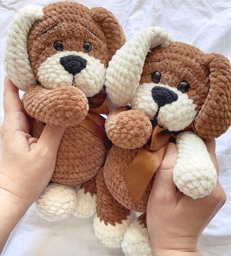 Amigurumi Plush Teddy Dog Crochet PDF Free Pattern - Amigurumi Crochet Dog Patterns, Crochet Toys Free, Easy Crochet Animals, Crochet Teddy Bear Pattern, Pola Amigurumi, Crochet Animals Free Patterns, Crochet Teddy Bear, Crochet Amigurumi Free, Crochet Teddy