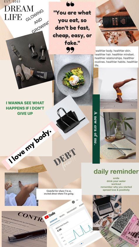 Vision Board Simple Life, Vision Board Minimalist, Simple Vision Board, Vision Board Idea, Board Themes, Vision Board Themes, Creative Vision Boards, 2023 Vision Board, Vision Board Examples