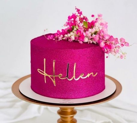 Birthday Cake For 38 Year Old Woman, 35 Bday Cake, Hot Pink Cakes Birthday For Women, Bolo Pink Glitter, Pink Birthday Cake For Women, Pink Cakes Birthday For Women, Bolo Rosa Pink Com Glitter, Magenta Cake, Hot Pink Cake