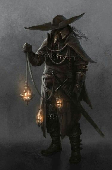 Lanterns Plague Doctor Cleric Dnd, Bloodborne Hunter Concept Art, Kenku Cleric Dnd, Bloodborne Character Design, Inquisitor Concept Art, Kenku Cleric, Plague Doctor Character Design, Crown Concept Art, Hunter Character Design