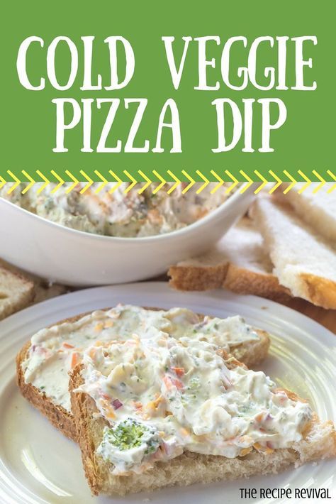 Veggie Pizza Dip Recipe, Veggie Pizza Dip, Vegetarian Picnic, Cold Veggie Pizza, Cold Pizza, Cold Dip, Cold Dip Recipes, Savory Dips, Pizza Dip