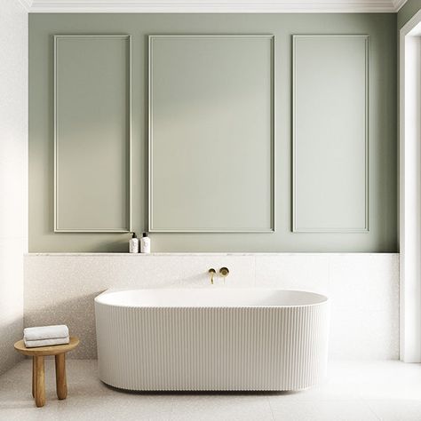 Bao Fluted Back to Wall 1500mm Bath | The Blue Space Back To Wall Roll Top Bath, Back To Wall Freestanding Bath, Abi Brushed Brass Bathroom, Brushed Brass Tapware Bathroom, Freestanding Bath With Wall Mounted Taps, Brushed Nickel Mirror, Wishy Washy, Relaxation Station, Corner Bath