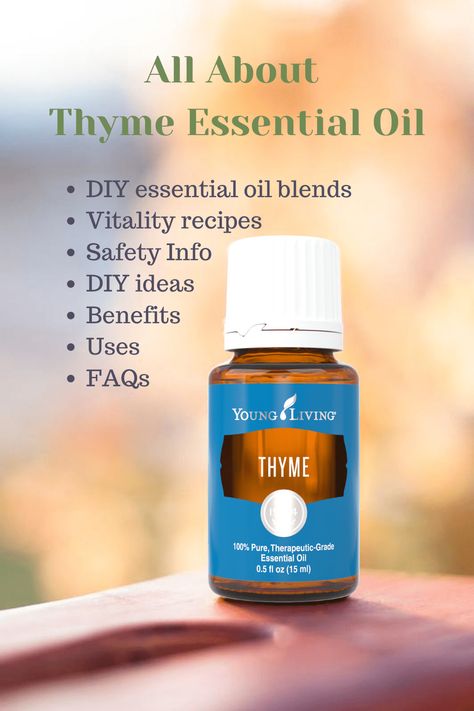 Thyme Oil Benefits, Thyme Essential Oil Uses, Oil Therapy, Diy Safety, Thyme Essential Oil, Essential Oil Combinations, Thyme Oil, Young Living Essential Oils Recipes, Essential Oils Guide