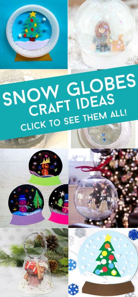 These Snow Globe Crafts for kids are great for creating this winter. From traditional jars to easy paper plates, you'll find a project that is perfect for your child. Make them with your preschool class, at a holiday party, or at home with your family. #snowglobes #craftsforkids #twitchetts Kindergarten Snow Globe Craft, Toddler Snowglobe Craft, Contact Paper Snow Globe, Snow Globe Craft Kindergarten, Snowglobe Preschool Craft, Snow Globe Paper Craft, Snowglobes Craft For Kids, Snowglobe Art For Kids, How To Make Snow Globes For Kids