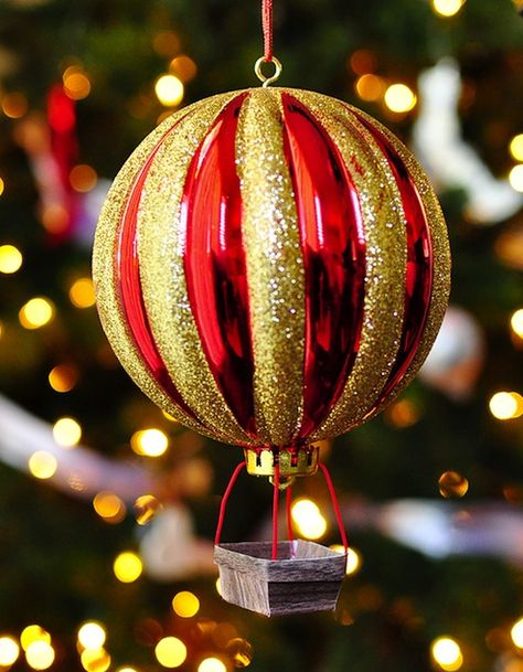 DIY Christmas Ornaments - Bob Vila's Blogs Christmas Hot Air Balloon Diy, Diy Christmas Ornaments Ideas, Hot Air Balloon Christmas, Balloon Ornaments, Christmas Ornaments Ideas, Diy Hot Air Balloons, Balloon Christmas, Ornaments Ideas, Diy Ornament