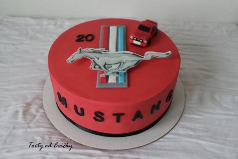 Ford mustang - cake by Cakes by Evička - CakesDecor Mustang Birthday Party Ideas, Mustang Theme Party, Mustang Birthday Cake, Ford Mustang Cake, Mustang Cake Ideas, Mustang Car Cake, Mustang Cakes For Men, Ford Mustang Cakes For Men, Mustang Car Cakes For Men