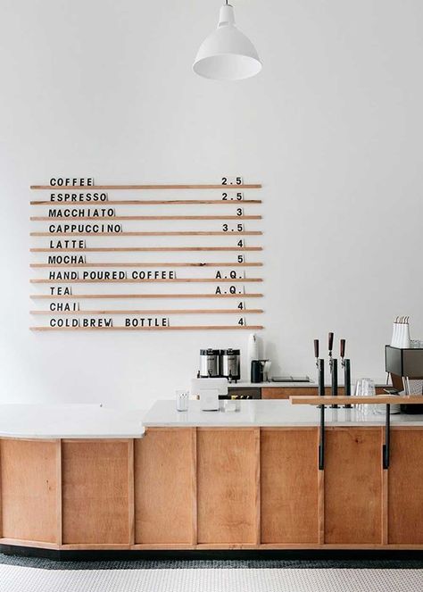 Minimal Coffee Shop, Make Your Own Coffee, Diy Coffee Bar, Simple Kitchen Design, Coffee Shop Interior Design, Coffee Shop Bar, Cafe Shop Design, Menu Boards, Coffee Shops Interior