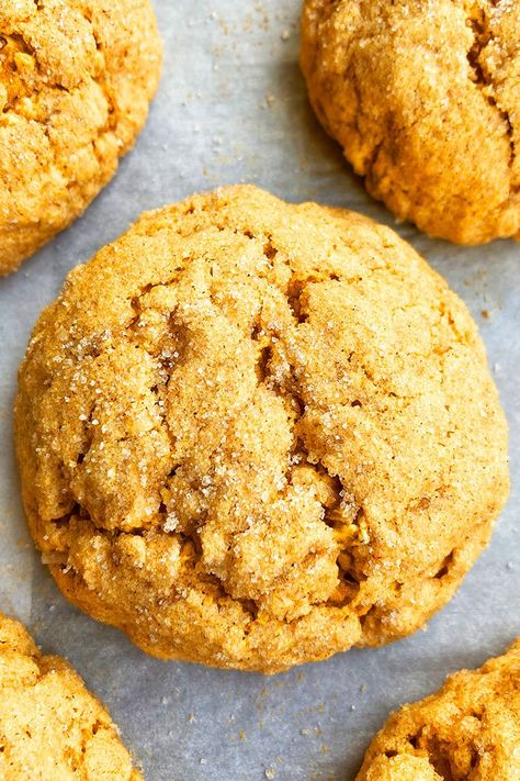 Easy Pumpkin Cookies {With Cake Mix} - CakeWhiz Pumpkin Cookies With Cake Mix, Easy Pumpkin Cookies, Cookies With Cake Mix, Pumpkin Cake Mix Cookies, Pumpkin Cake Mix, Pumpkin Cookies Easy, Spice Cake Mix And Pumpkin, Cake Mix Desserts, Vegan Pumpkin Spice