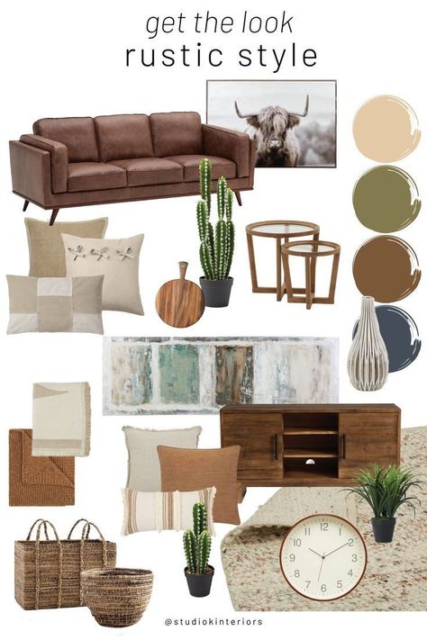 Living Room Ideas Boho, Room Ideas Boho, Living Room Decor Boho, Boho Living Room Ideas, Brown Couch Living Room, Living Room Boho, Room Decor Boho, Modern Rustic Living Room, Style Moodboard