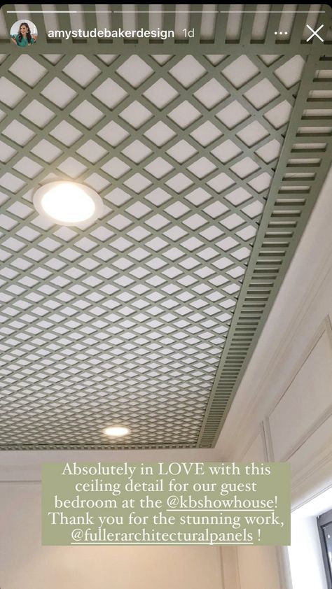 Lattice Interior Design, Lattice Ceiling Design, Interesting Ceiling Design, Lattice Ceiling Ideas, Sunroom Ceiling Ideas, Ceiling Trellis, Trellis Ceiling, Serena And Lily Style, Lattice Ceiling