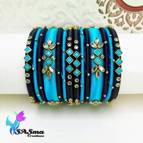 Designer Thread Bangles Thread Bangles Design Bridal, Silk Thread Bangles Design Kundan, Bangles Craft, Tread Bangles, Thread Bangles Designs, Silk Thread Earrings Designs, Diy Bangles, Colour Coordination, Fabric Bangles