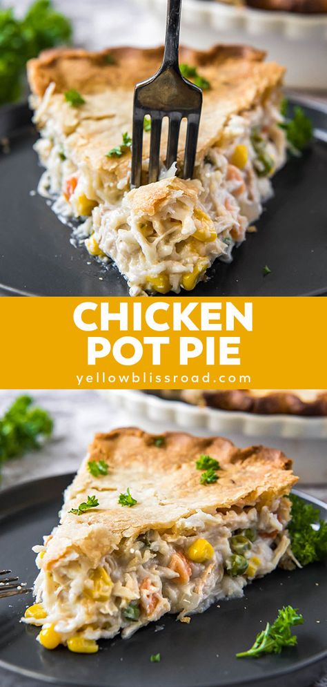 Chicken Pot Pie Recipe No Veggies, Pie Crust Meals Dinners, Easy Semi Healthy Dinners, Crust For Chicken Pot Pie Homemade, Premade Chicken Recipes, Pie Crust Recipes Dinner, Chicken Pot Pie No Cream, Premade Pie Crust Recipes, Recipes With Premade Pie Crust