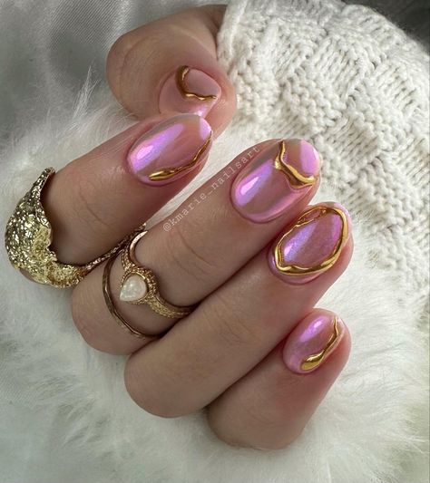 Nailart Pink, Diva Nails, Simple Gel Nails, Studded Nails, Cute Gel Nails, Nails Desing, Fire Nails, Accent Nails, Chic Nails