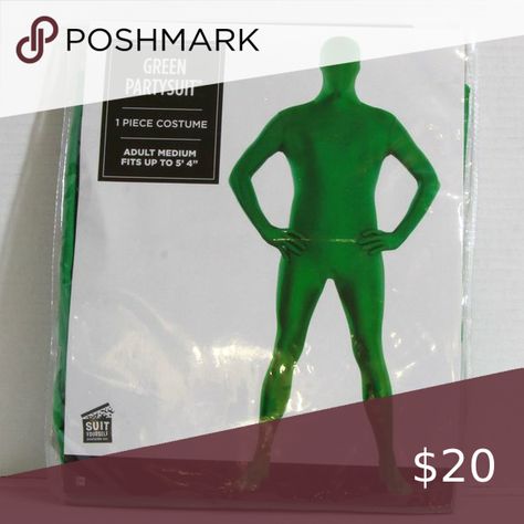 Unisex Green Screen Party Morph Suit Size Medium (Up to 5'4") Morph Suit, Full Bodysuit, Full Body Suit, Party City, Green Screen, Adult Costumes, About Us, Suits You, New Items