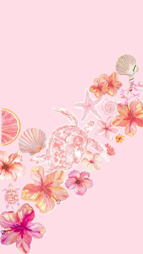 Pink Sea Wallpaper, Summer Wallpaper Phone, Summer Prints Wallpaper, Beachy Wallpapers, Beach Wallpaper Iphone, Pink Drawing, Coastal Wallpaper, Wallpaper Iphone Summer, Phone Wallpaper Pink