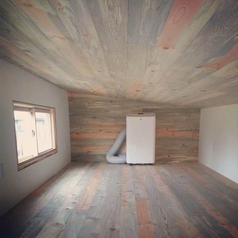 Nearly finished white walls! (birch plywood, painting and window trim) Painting Plywood, Plywood Wall Paneling, Minwax Colors, Loft Ceiling, Wall Stains, Finished Plywood, Geometric Living Room, Plank Ceiling, Bar Ceilings