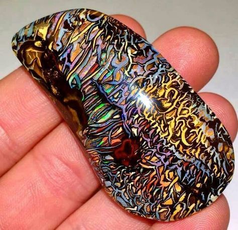 Koroit Boulder Opal From Australia Rocks And Fossils, Geology Rocks, Natural Patterns, Pretty Rocks, Cool Rocks, Rare Stone, Sticks And Stones, Beautiful Rocks, Mineral Stone