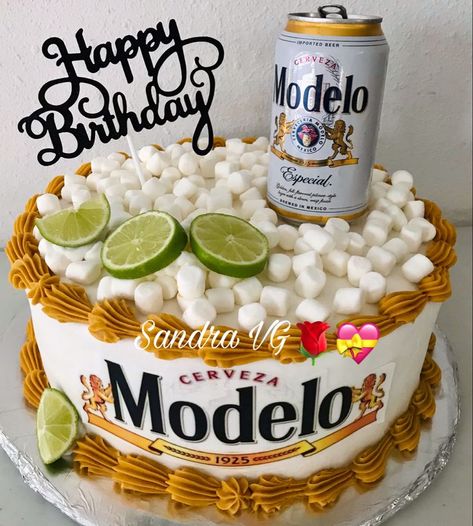 Cakes With Beer Decoration, Pacifico Beer Cake Ideas, Michelada Birthday Party, Modelo Beer Cake Ideas, Modelo Cake Ideas, Modelo Birthday Cake, Modelo Themed Birthday Party, Modelo Birthday Party Ideas, Modelo Party Theme