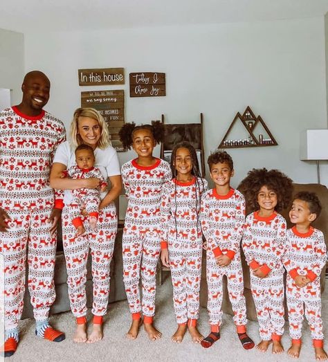 Pajamas For Christmas, Black Guy White Girl, Mixed Family, Mixed Families, Interracial Family, Matching Family Christmas Pajamas, A Group Of People, Matching Christmas Pajamas, Cute Matching