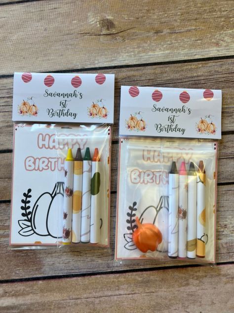 Personalized Party Favors Kids, Pumpkin Crayon, Casa Grande Arizona, Fall Party Favors, Fall 1st Birthdays, Kids Craft Box, First Birthday Party Favor, 1st Birthday Party Favors, Pumpkin Birthday Parties