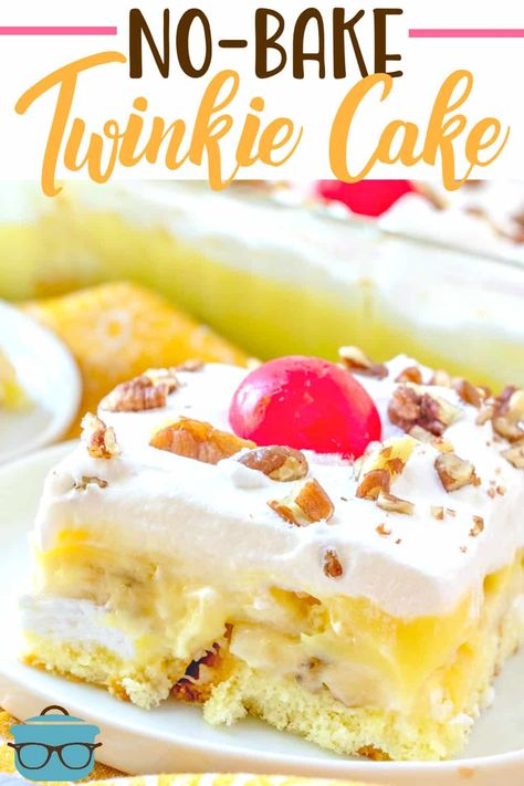 Bananas Pudding, Twinkie Desserts, Pudding And Cool Whip, Nobake Dessert, Twinkie Cake, Cake Video, The Country Cook, Bake Dessert, Country Cooking