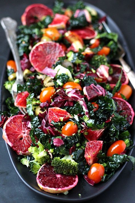 Winter Retreat, Kale Salad, Healthy Salads, Blood Orange, Sweet Potatoes, Delicious Salads, Couscous, Recipe Box, Soup And Salad