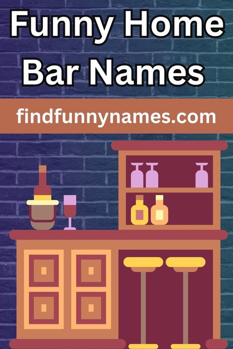 Join the trend of home bar enthusiasts and get inspired by our extensive list of funny home bar names. Whether you're a fan of puns, pop culture references, or just want something unique, we've got you covered. So go ahead, mix up your favorite cocktails, and let the laughter flow. #FunnyHomeBarNames #HomeBarHumor #HilariousBarIdeas #WittyBarNames #EntertainmentWithHumor. Home Bar Names Ideas, Bar Names Ideas, Bar Names, Game Cafe, Outside Bars, Home Pub, Personalized Bar Signs, Fancy Cocktails, Backyard Bar