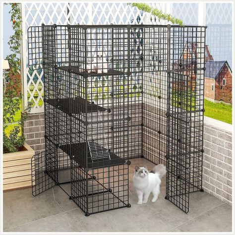 Eiiel Large Cat Cage Outdoor Cat Playpen Detachable Metal Wire Indoor DIY Kennels Crate Large Exercise Place Ideal for 1-4 Ca Cat Cage Outdoor, Cat Cages Indoor, Enter Door, Hamsters As Pets, Cat Playpen, Cat Kennel, Cat Cage, Cat Sanctuary, Outdoor Cat House