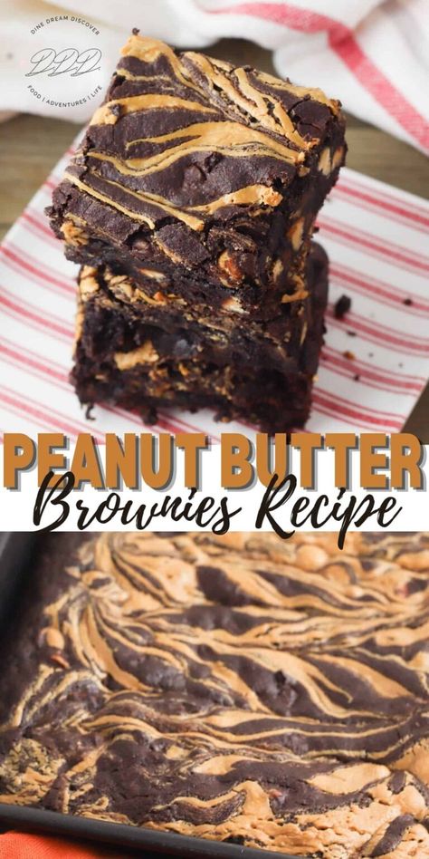 Peanut Butter Brownies Recipe, Butter Brownies, Peanut Butter Brownies, Brownies Recipe, 4 Ingredient, Brownie Mix, Chocolate Peanut Butter, Brownies, Swirl