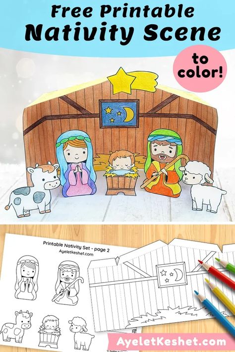 Nativity Coloring Pages Printables Free, Christmas Nativity Coloring Pages, Diy Nativity Set, Printable Nativity Scene, Nativity Activities, Nativity Printables, Printable Nativity, Nativity Activity, Nativity Scene Crafts