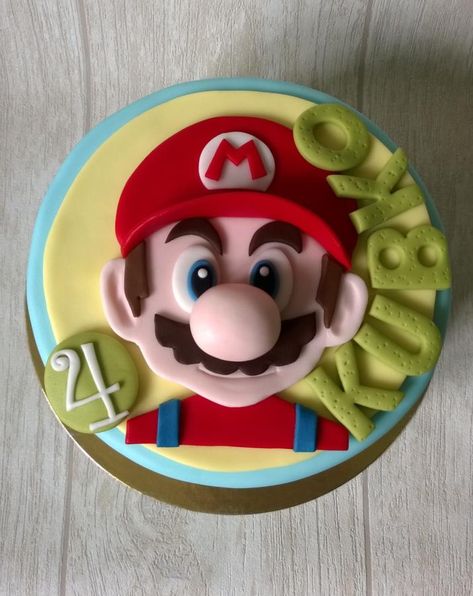 Simple Mario Cake, Mario Cake Ideas, Super Smash Bros Party, Nintendo Cake, Cake Ideas Simple, Healthy Birthday Cakes, Mario Birthday Cake, Mario Bros Cake, Super Mario Cake