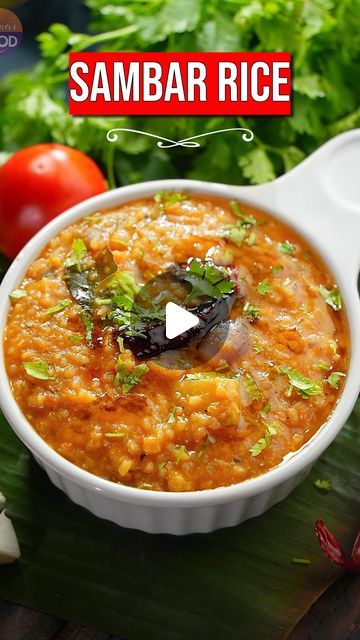 Sambar Rice Recipe Indian, Sambar Recipe Indian, Sambar Rice, Indian Rice Recipes, Raw Banana, Cook Rice, South Indian Food, Coriander Powder, Curry Leaves