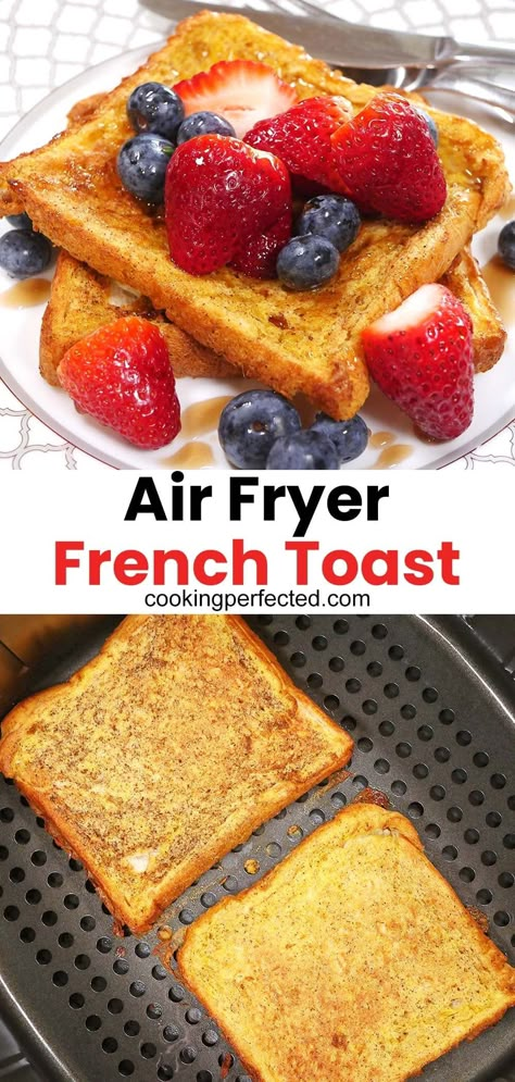 Airfry Recipes, Air Fryer French Toast, Cooking Knowledge, Airfryer Breakfast, Air Flyer, Air Fryer Recipes Breakfast, Air Fryer Recipes Snacks, Delicious French Toast, Egg Mcmuffin