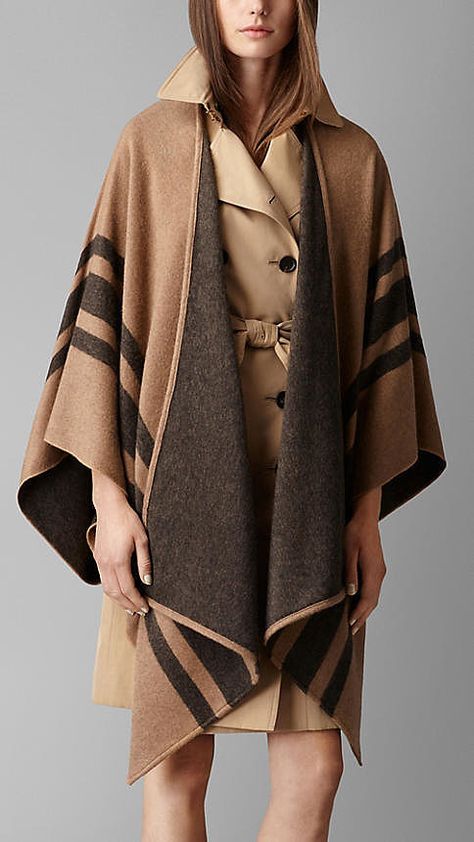 The Burberry poncho inspired our roundup of the best blanket scarves! Burberry Cape, Blanket Coat, Burberry Scarf, British Outfits, Popsugar Fashion, Wool Wrap, Style Crush, Blanket Scarf, Winter Coats Jackets