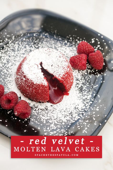 Slice Into One Of These 25 Lava Cake Recipes For Ooey Gooey Goodness Red Velvet Cakes, Velvet Cakes, Molten Cake, Valentines Recipes Desserts, Lava Cake Recipes, Molten Lava Cakes, Molten Lava, Valentine Desserts, Lava Cake