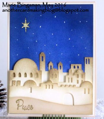 ANOTHER card-making blog?: O, Little Town of Bethlehem Town Of Bethlehem Silhouette, O Holy Night Stampin Up Cards, Christmas Desert, Nativity Christmas Cards, O Little Town Of Bethlehem, Little Town Of Bethlehem, Bethlehem Christmas, Us Friends, Christmas Stage