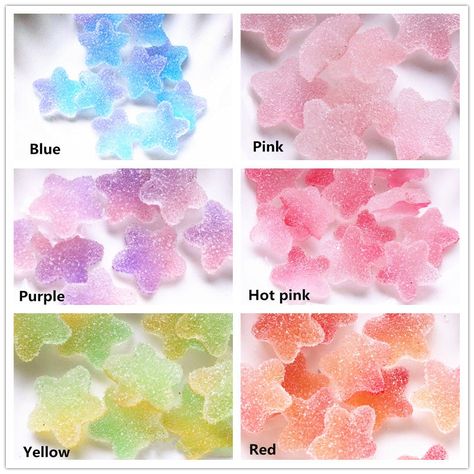 Description: Material: resin size: . Star 16mm Heart 16.6x16mm Shipping: To US, it usually takes about 25-40 days for delivery by epacket shipping. To Ca, Au, and most European countries, it usually takes about 30 days for delivery by epacket shipping. If you need expedited shipping, please feel free to contact me, i also offer DHL, FeDex, UPS shipping method too. Heart Resin, Soft Candy, Kawaii Jewelry, I Want To Eat, Scrapbooking Embellishments, 영감을 주는 캐릭터, Cute Food, Aesthetic Food, Sake