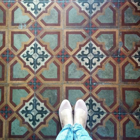 Maltese Tiles found in a local restaurant in Balzan, Malta Maltese Architecture, Maltese Tiles, Maltese House, Terrace Tiles, Spanish Revival Home, Tiled Floor, Gorgeous Tile, Patterned Floor Tiles, Traditional Tile