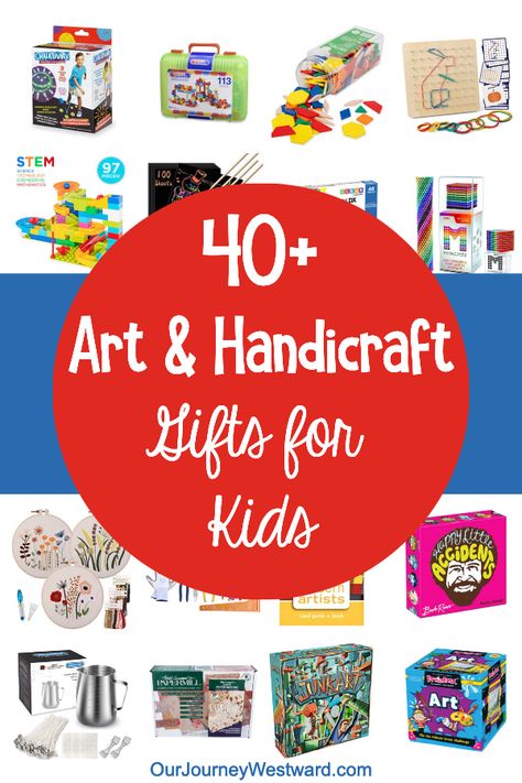 40+ Art and Handicraft Gifts That Kids Will Love - Our Journey Westward Homeschool Gifts, Homeschool Encouragement, Homeschool Kids, Hand Crafts For Kids, Kid Art, Homeschool Planner, Homeschool Art, Charlotte Mason, Artists For Kids