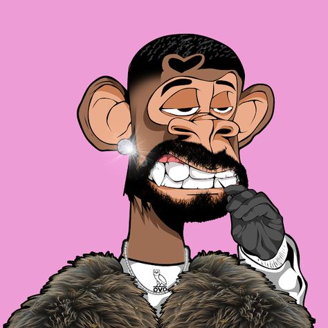 Bοred Ape x Drake - Bored Ape OfficiaI Collaboration | OpenSea Gorilla Wallpaper, Ape Nft, Nft Character, Nft Design, X Drake, Bored Ape, Sticker Logo, Simpsons Art, Monkey Art