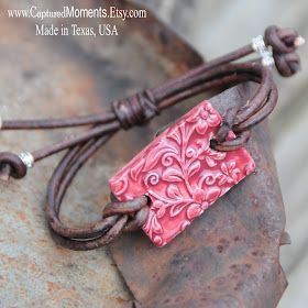 Cindy Kovar Pottery Bead Artist: Essential Oil Bracelet Oil Bracelet, Pottery Beads, Enameling Jewelry, Pottery Angels, Pottery Pots, Diy Leather Bracelet, Essential Oil Bracelet, Polymer Clay Bracelet, Polymer Clay Cane