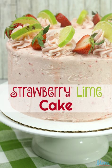 Strawberry Lime Cake Recipe #cake #desserts #sweets #strawberry #lime #getinmybelly #foodie #layercakes Lime Dessert, Lime Cake Recipe, Cake With Whipped Cream, Lime Desserts, Lime Cake, Strawberry Lime, Slow Cooker Desserts, Cake Making, Whipped Cream Cheese