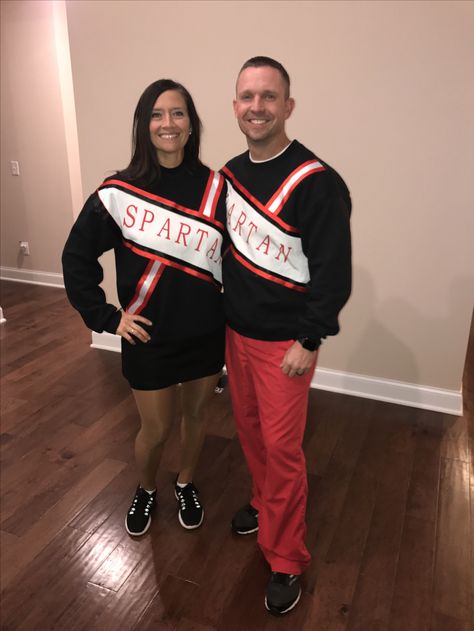 SNL Spartan Cheerleaders DIY Cheerleader Costume Diy, Spartan Cheerleader Costume, Snl Spartan Cheerleaders, Spartan Cheerleaders, Cheerleading Diy, Cheerleader Costume, Simone Biles, Costume Diy, Diy Picture