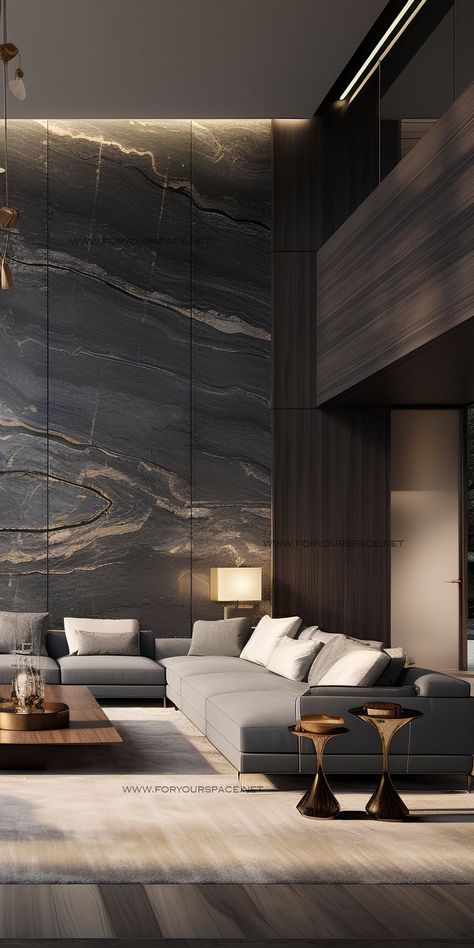 Slate Cladding, Light Aesthetic Room Decor, Dark Deco, Living Room Decor Lights, Luxurious Living Room, Luxurious Interior, Aesthetic Living Room, Stone Cladding, Slate Stone